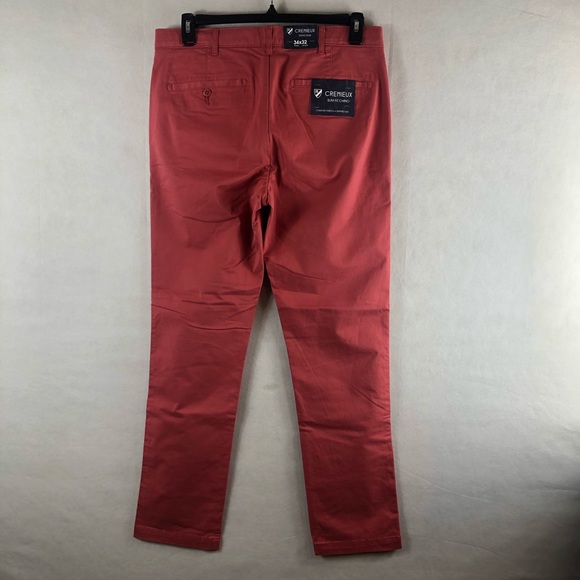 Cremieux Pants soho slim chino Size 34&32 berry - Picture 7 of 8